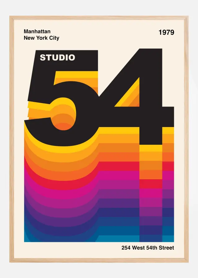 Bildverkstad Studio 54 Retro Design Poster