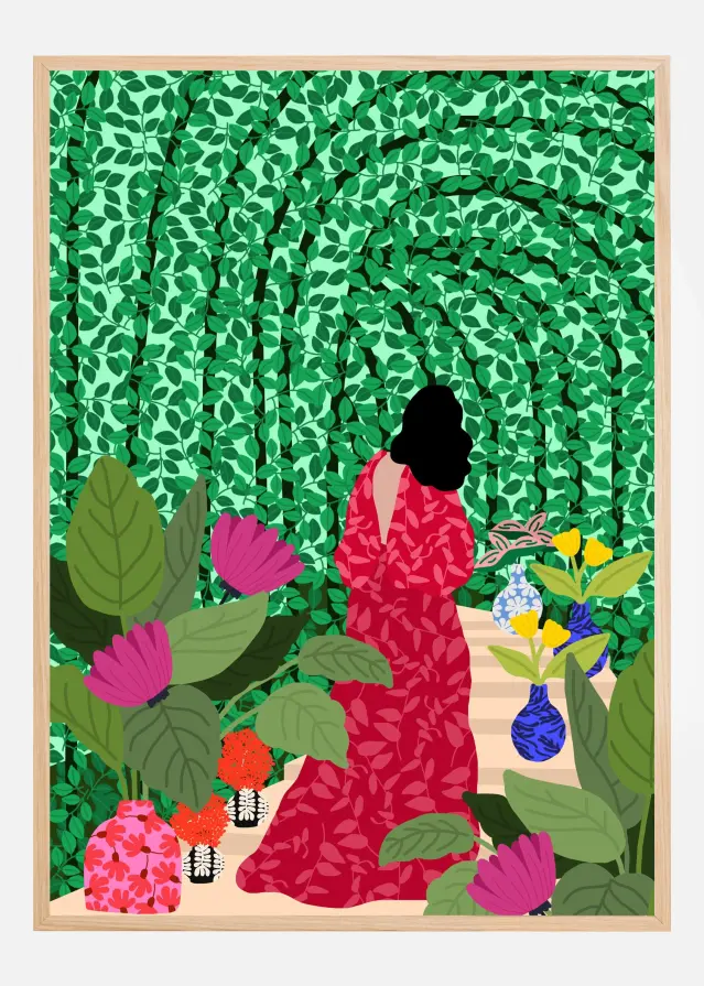 Bildverkstad Girl At Her Garden Poster