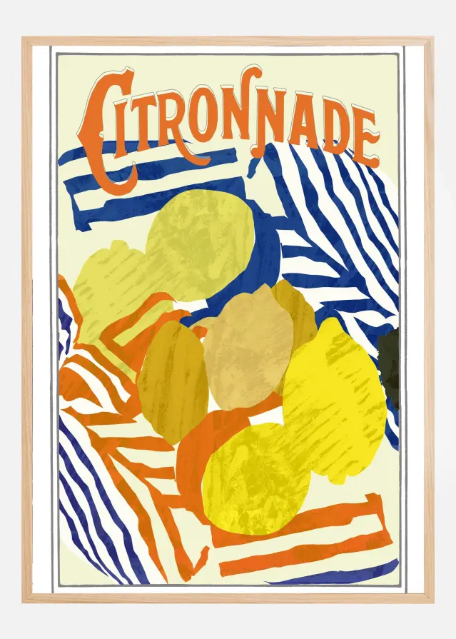 Bildverkstad Citronnade Orange and Blue Poster
