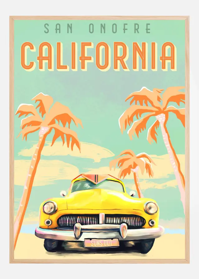 Bildverkstad California Surf Poster