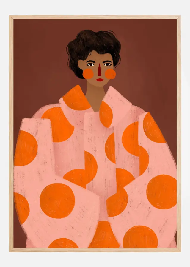 Bildverkstad Woman With Orange Dots Poster