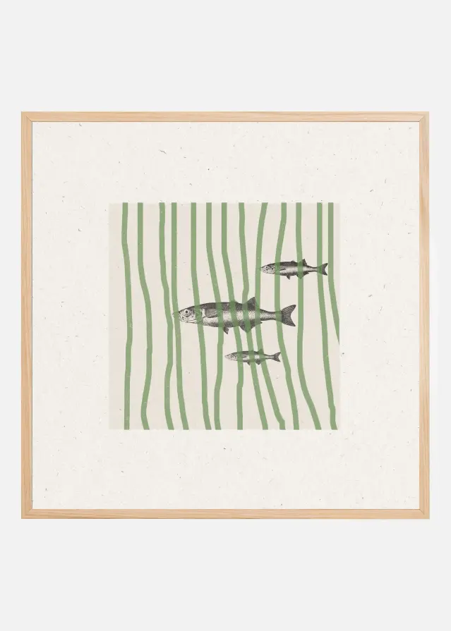 Bildverkstad Fish in Striped Waves Poster