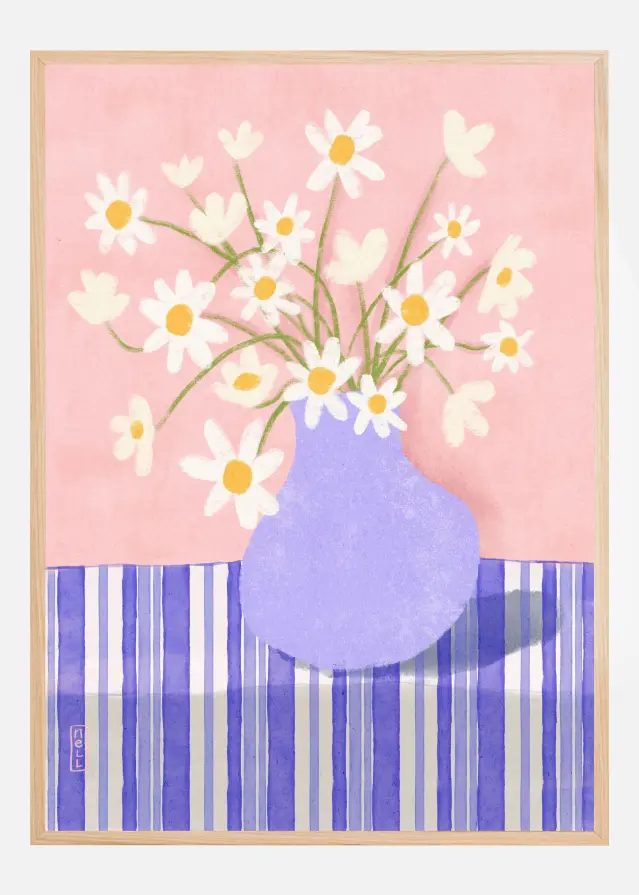 Bildverkstad Quirky Daisies in a Vase Poster