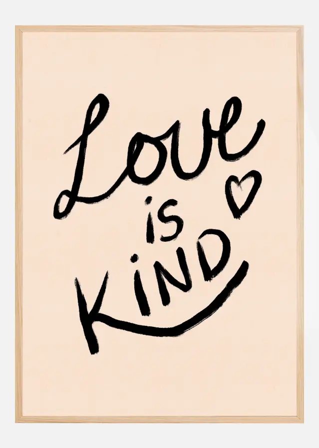 Bildverkstad Love is Kind Typography Poster