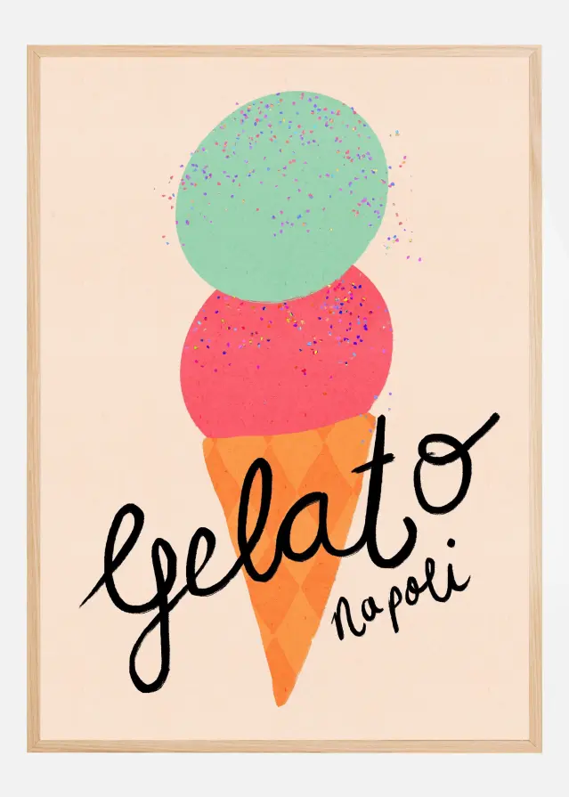 Bildverkstad Gelato Napoli Ice Cream Typography Poster