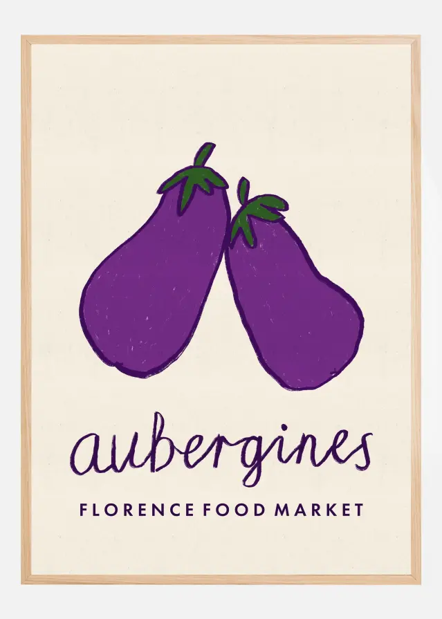 Bildverkstad Aubergines Florence Food Market Italy Poster
