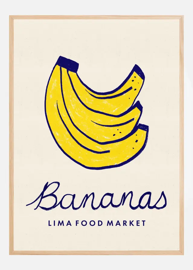 Bildverkstad Bananas Lima Food Market Peru Poster
