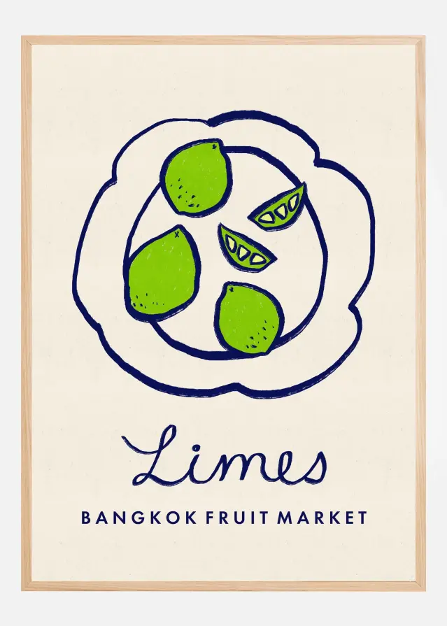 Bildverkstad Limes Bangkok Food Market Thailand Poster