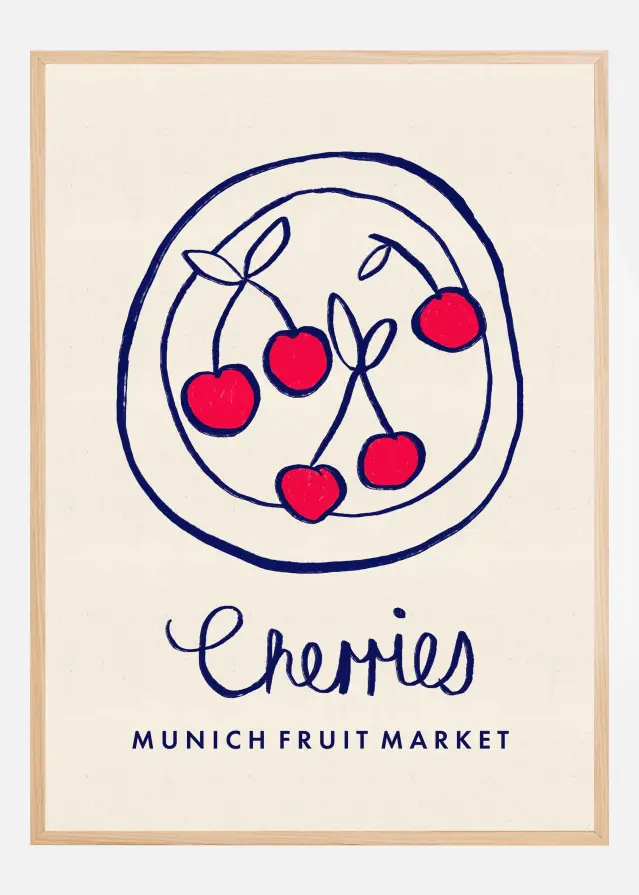 Bildverkstad Cherries Munich Food Market Germany Poster