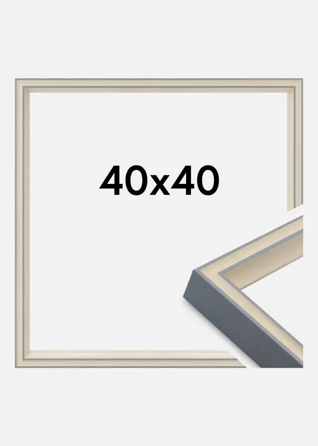 Jämtlands Ramfabrik Rahmen Riga Acrylglas Grau 40x40 cm
