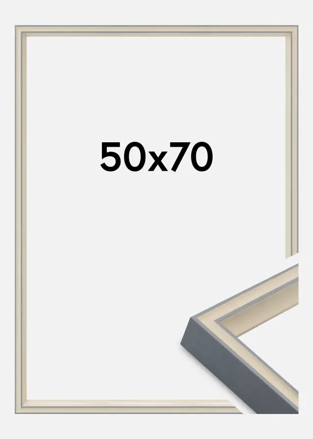 Jämtlands Ramfabrik Rahmen Riga Acrylglas Grau 50x70 cm
