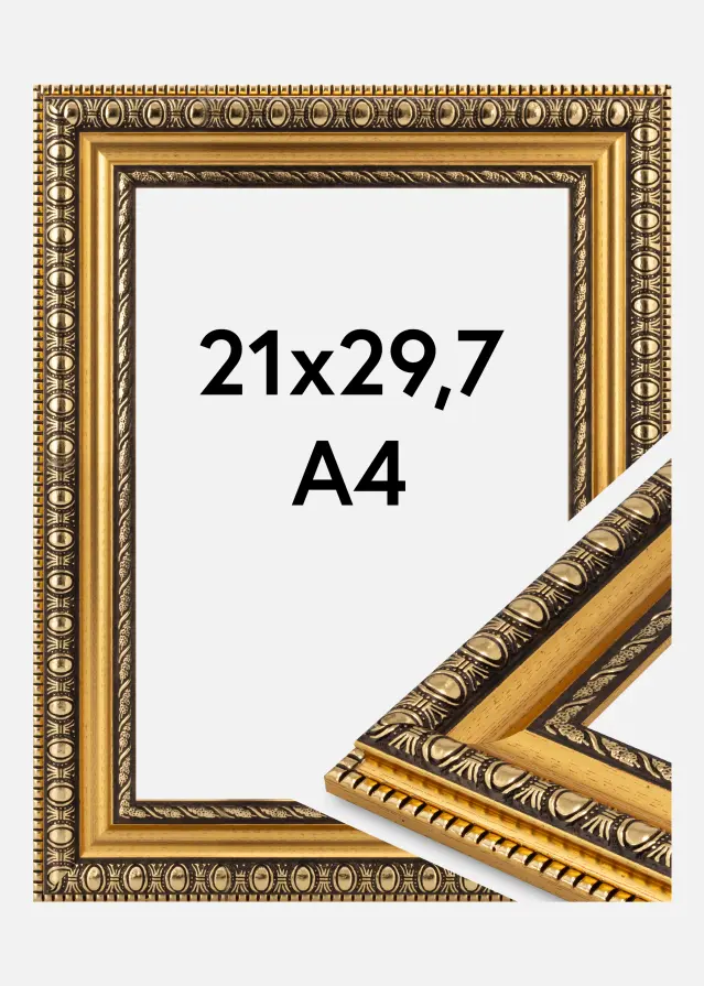 Jämtlands Ramfabrik Rahmen Ornato Acrylglas Gold 21x29,7 cm (A4)