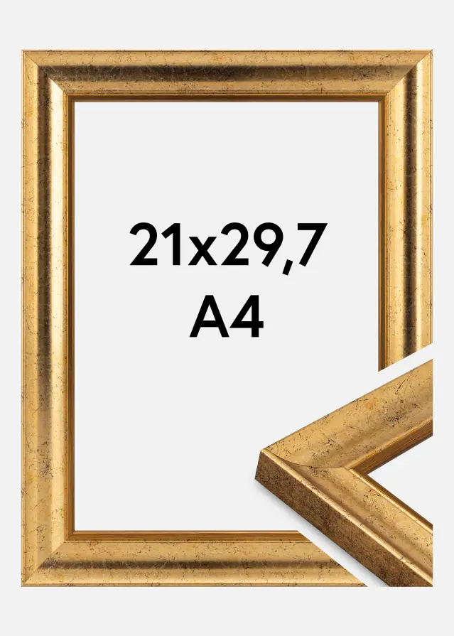 Jämtlands Ramfabrik Rahmen Conca Acrylglas Gold 21x29,7 cm (A4)