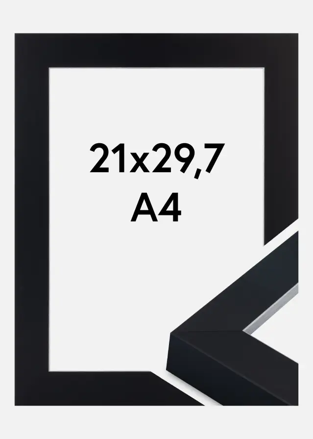 Jämtlands Ramfabrik Rahmen Sussex Acrylglas Schwarz/Silber 21x29,7 cm (A4)