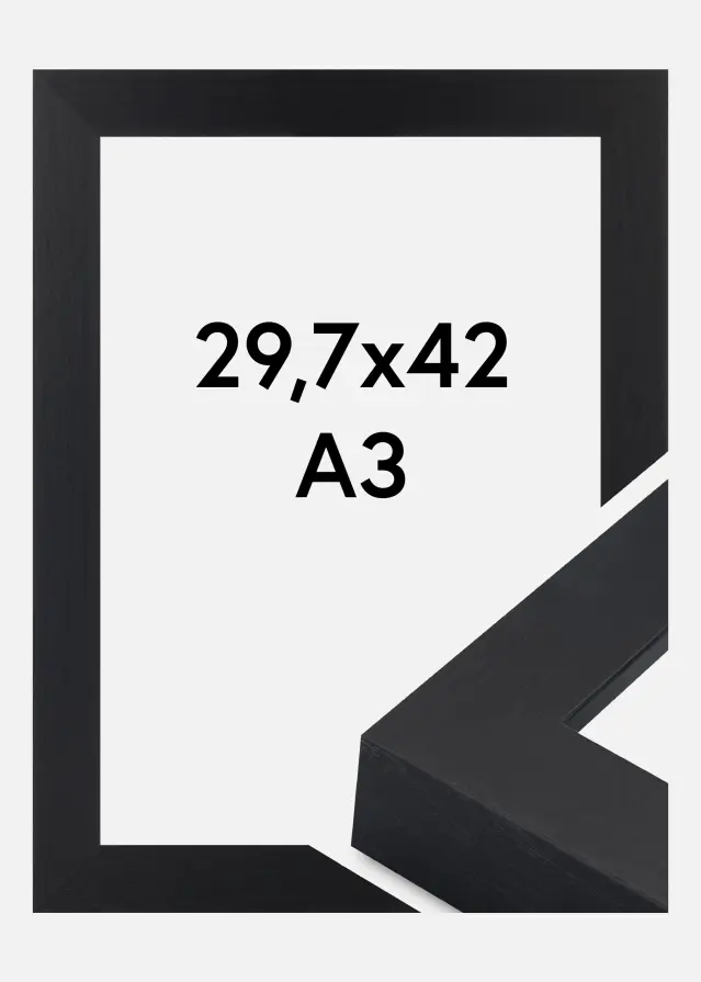 Jämtlands Ramfabrik Rahmen Wells Acrylglas Schwarz 29,7x42 cm (A3)