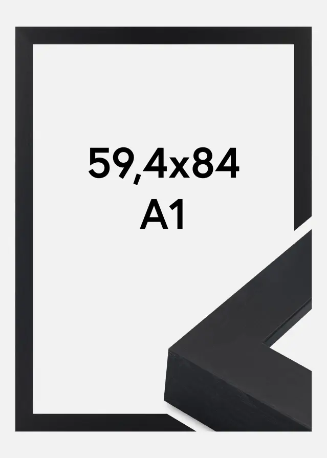 Jämtlands Ramfabrik Rahmen Wells Acrylglas Schwarz 59,4x84,1 cm (A1)