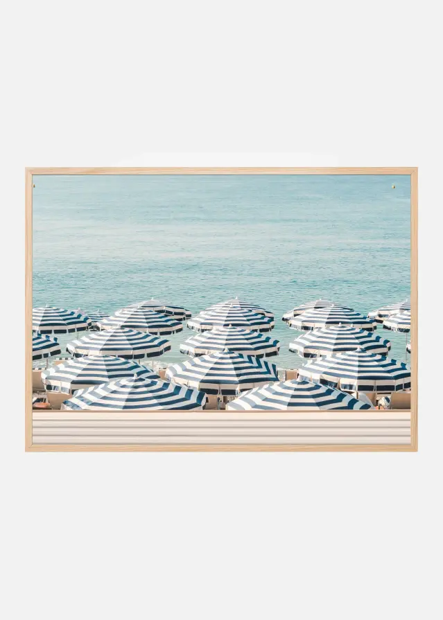 Bildverkstad Striped Beach Umbrellas Poster