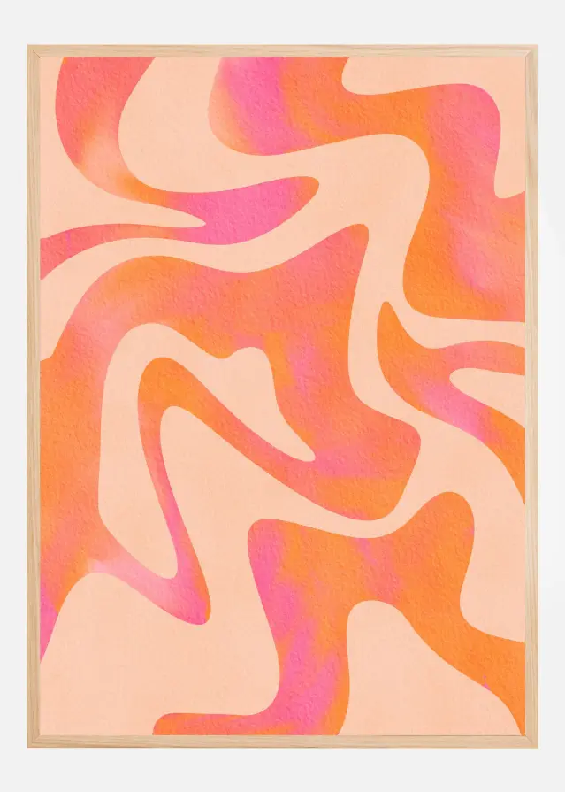 Bildverkstad Abstract Wave - Peach Fuzz Poster
