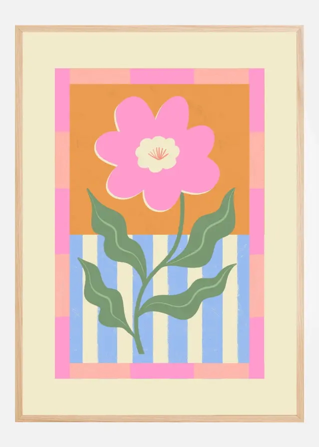 Bildverkstad Pink Abstract Flower Poster