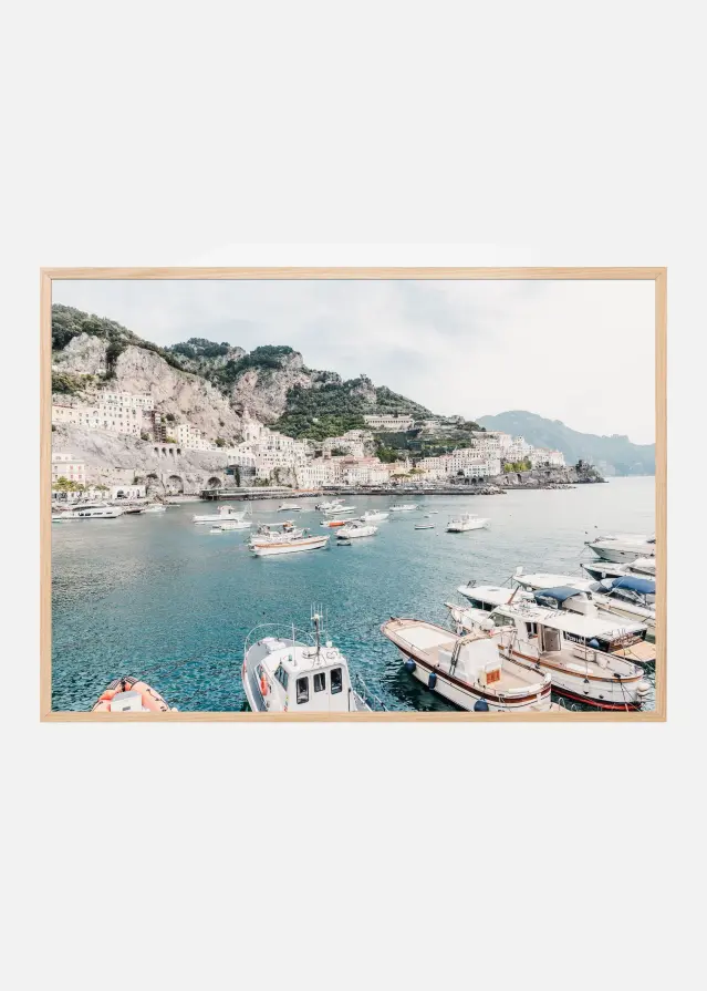 Bildverkstad Amalfi coast with boats #2 Poster