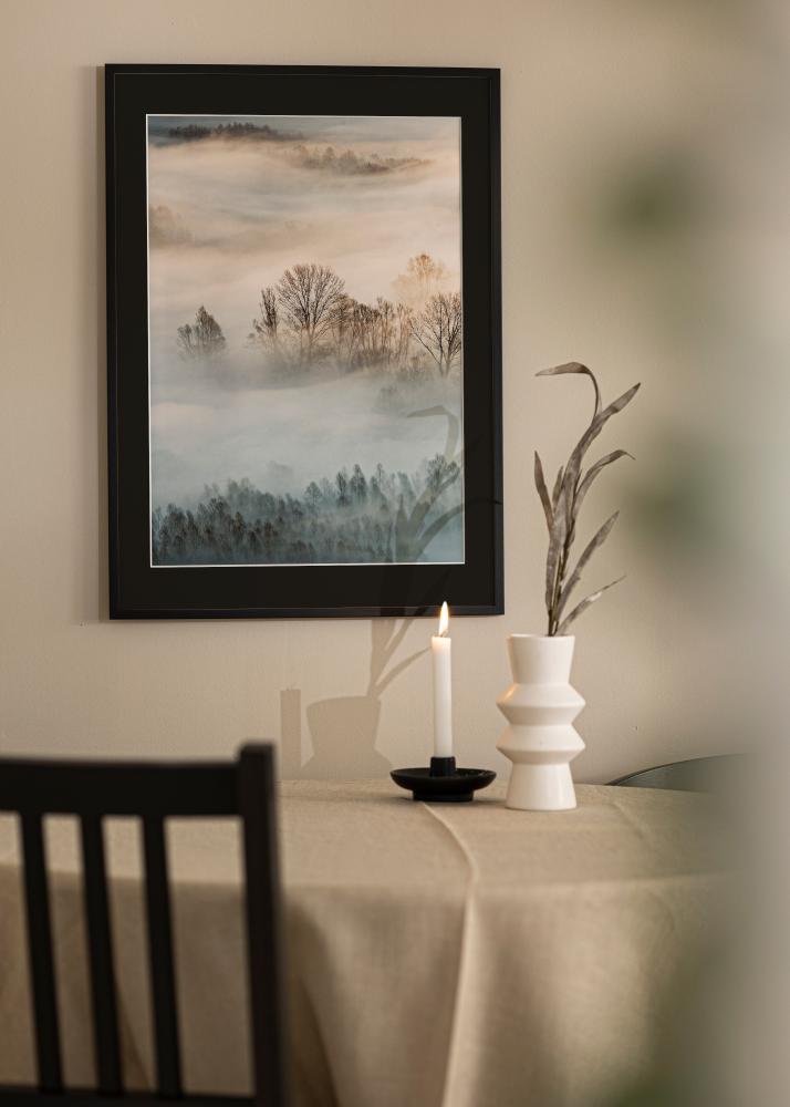 Ram med passepartou Bilderrahmen Edsbyn Schwarz 20x30 cm - Passepartout Schwarz 15x21 cm