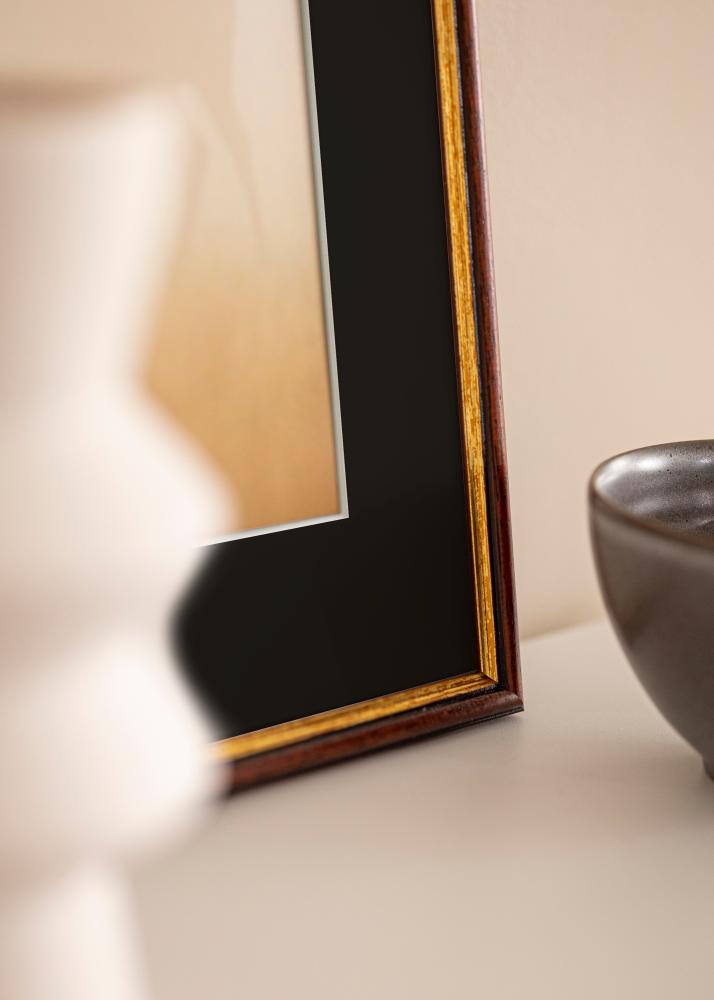 Ram med passepartou Rahmen Horndal Braun 50x60 cm - Passepartout Schwarz 40x50 cm