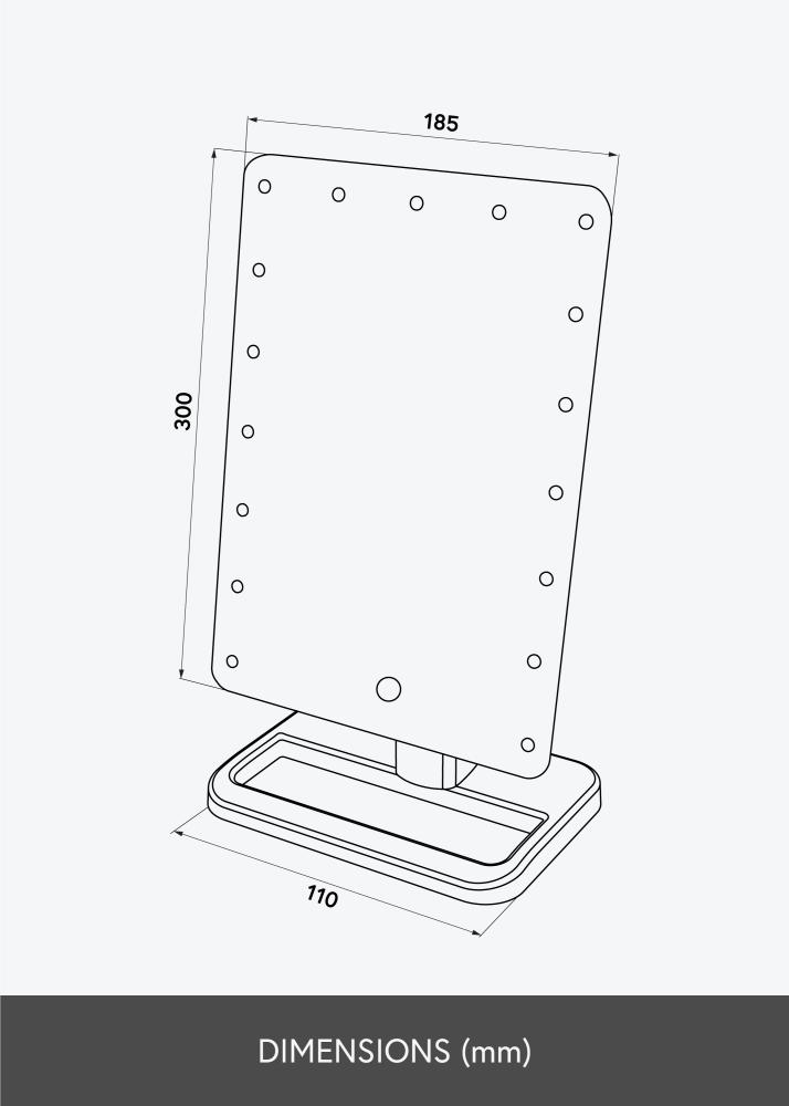 KAILA KAILA Kosmetikspiegel Foot Schwarz 18x30 cm