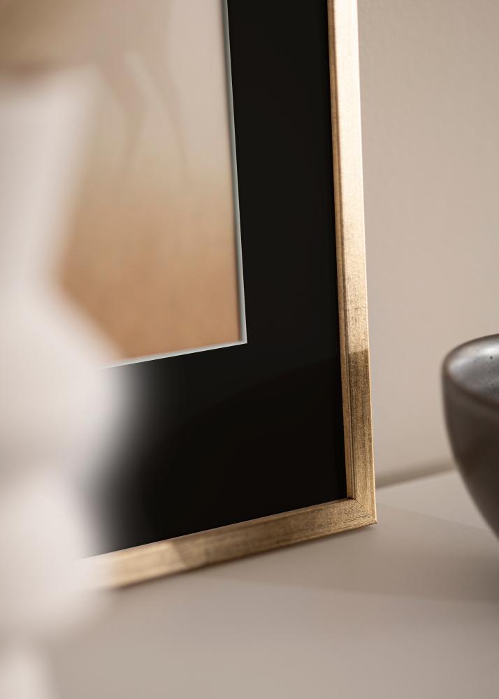 Ram med passepartou Rahmen Galant Gold 30x40 cm - Passepartout Schwarz 21x29,7 cm