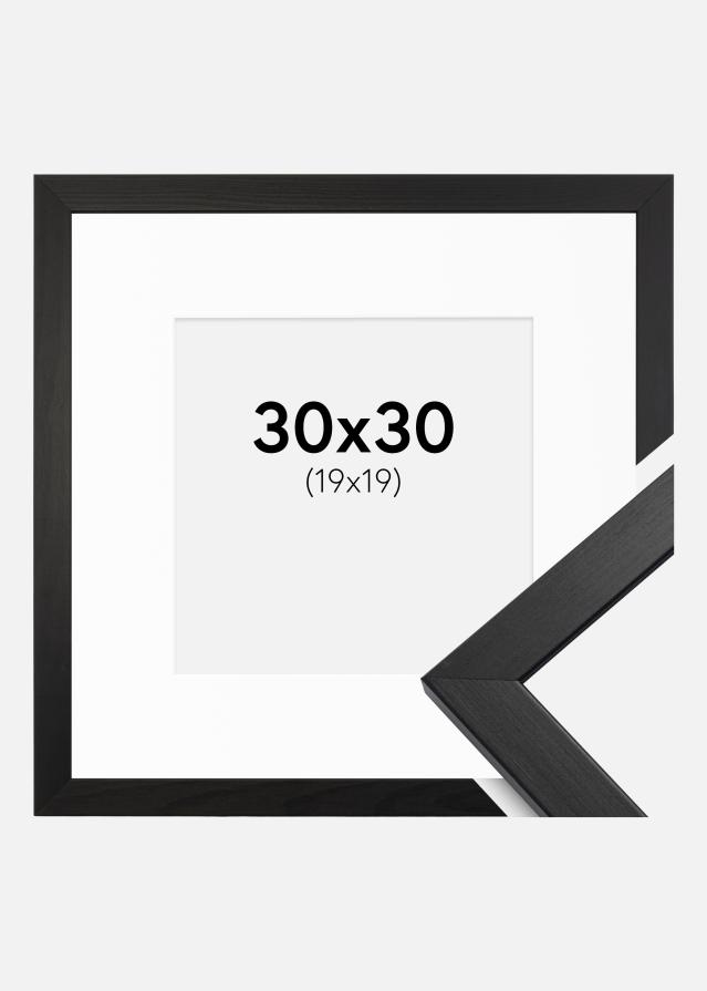 Ram med passepartou Rahmen Stilren Schwarz 30x30 cm - Passepartout Weiß 20x20 cm