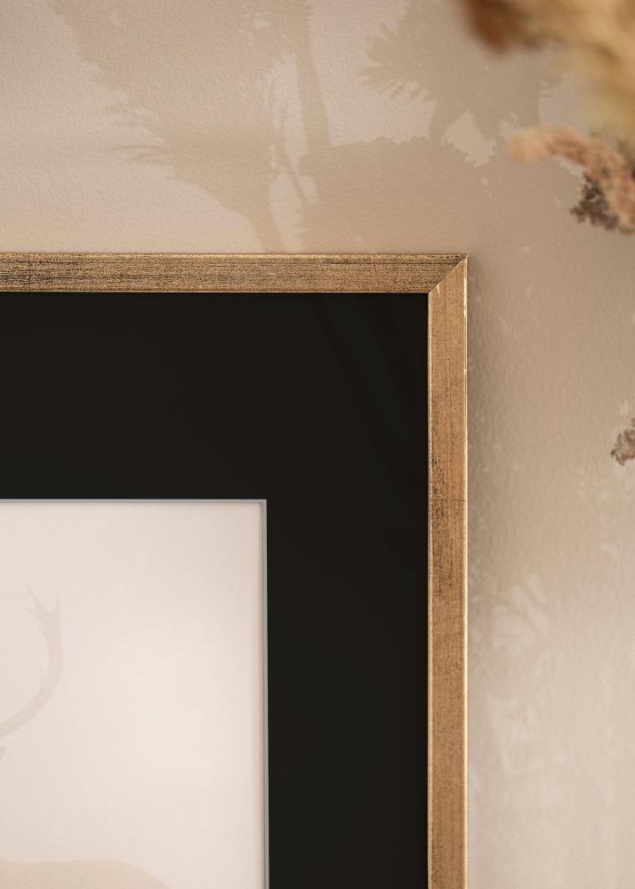 Ram med passepartou Rahmen Galant Gold 30x40 cm - Passepartout Schwarz 21x29,7 cm