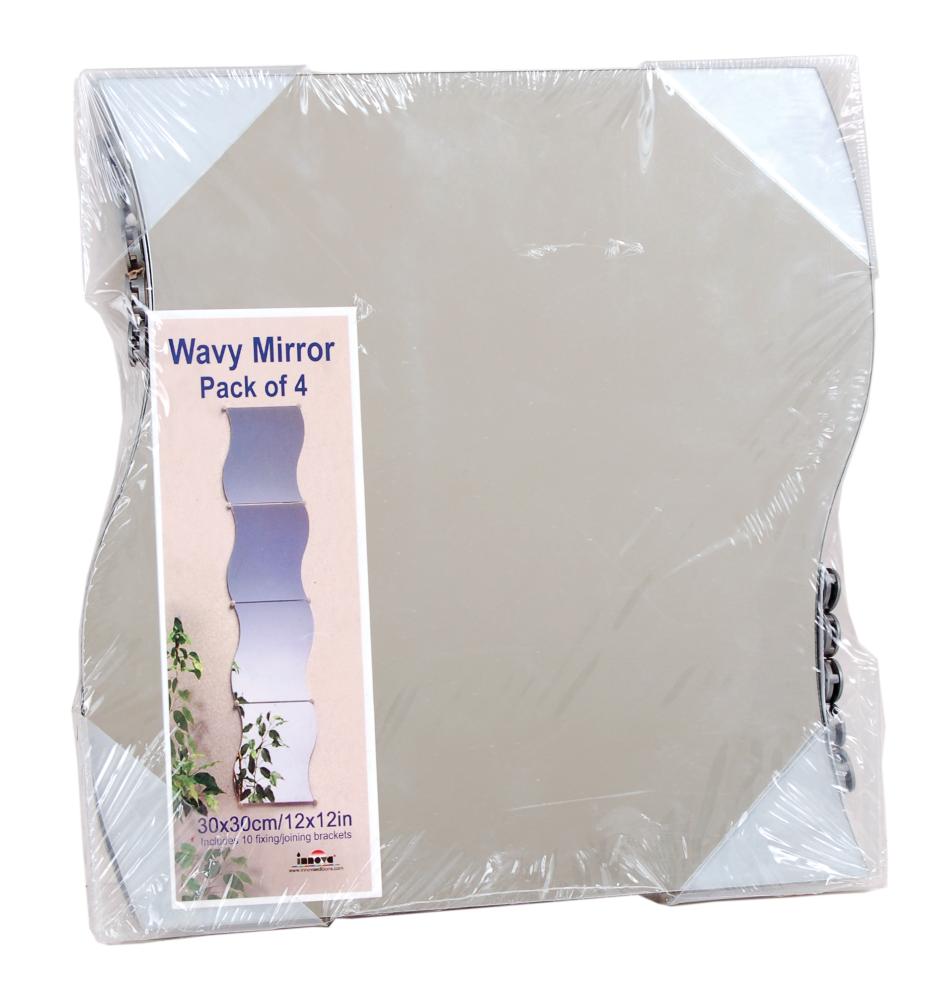 Innova Editions Wavy Mirror Tiles 30x30 cm - 4 Stk.