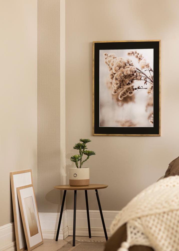 Ram med passepartou Rahmen Galant Gold 30x40 cm - Passepartout Schwarz 21x29,7 cm