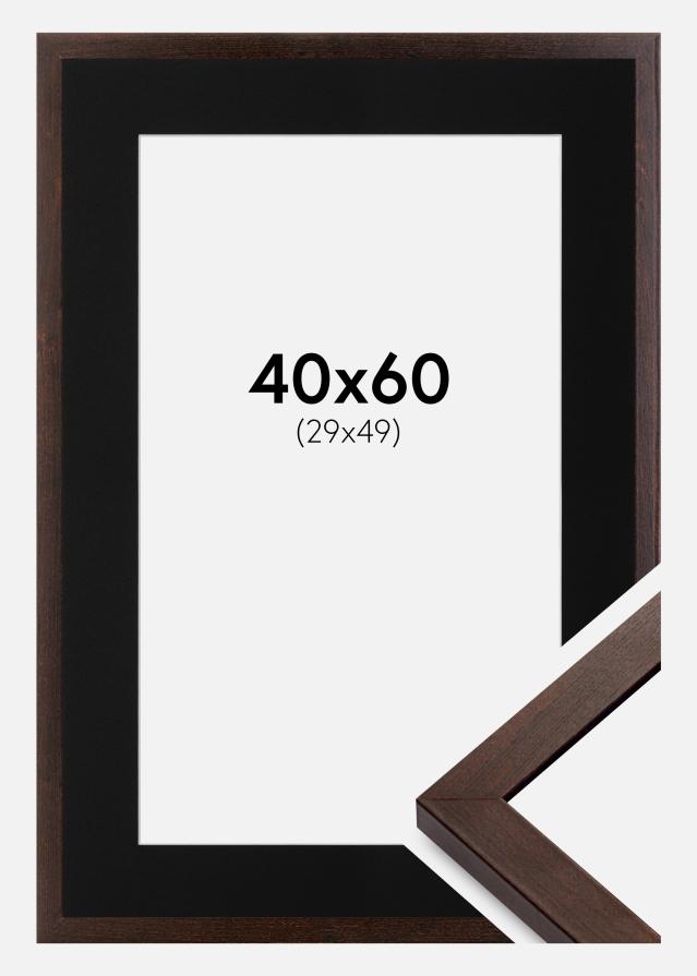 Ram med passepartou Rahmen Selection Walnuss 40x60 cm - Passepartout Schwarz 30x50 cm