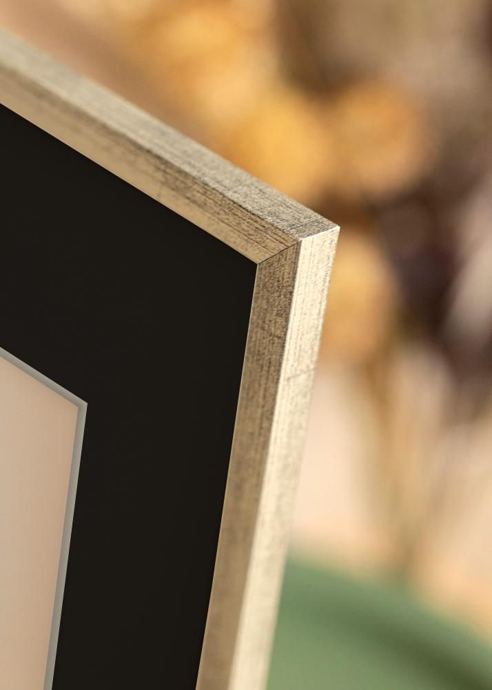 Ram med passepartou Rahmen Galant Silber 30x40 cm - Passepartout Schwarz 18x27 cm