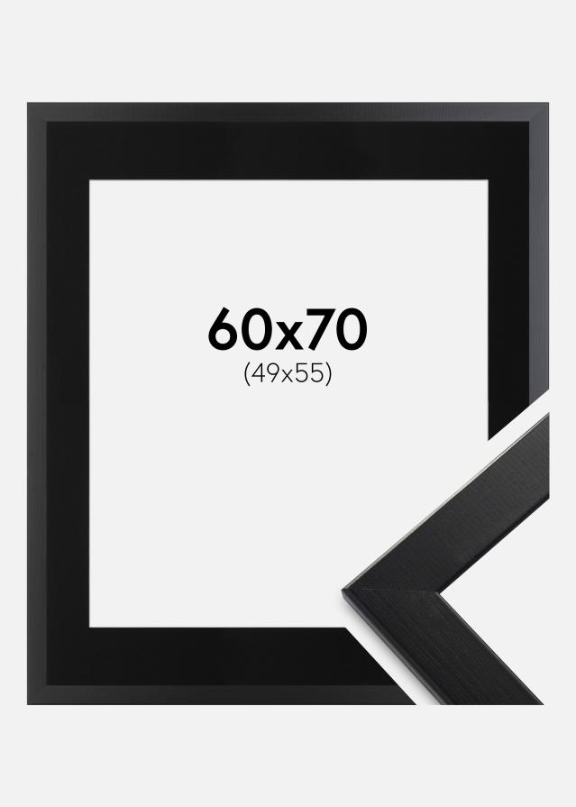 Ram med passepartou Rahmen Trendline Schwarz 60x70 cm - Passepartout Schwarz 50x56 cm