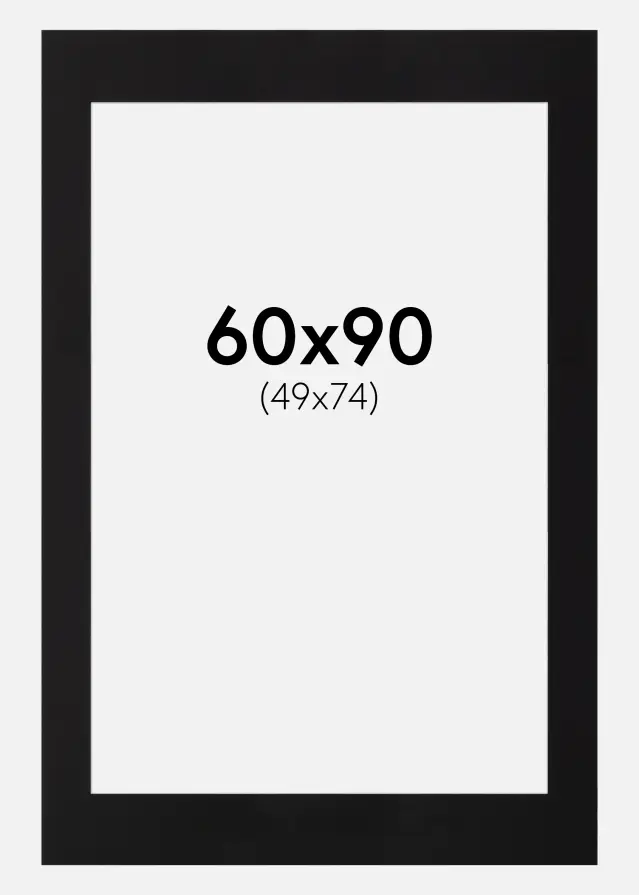 Artlink Passepartout Schwarz Standard (weißer Kern) 60x90 cm (49x74)