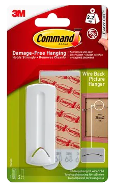 Focus 3M Command Bildernagel mit Drahtaufhänger - 2 kg