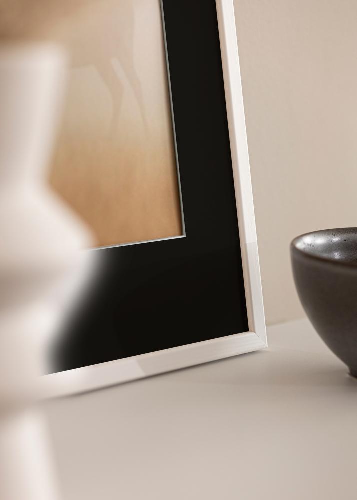Ram med passepartou Rahmen Galant Weiß 30x40 cm - Passepartout Schwarz 20x28 cm