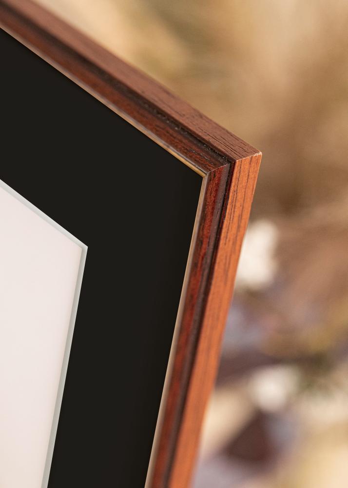 Ram med passepartou Rahmen Horndal Braun 50x60 cm - Passepartout Schwarz 40x50 cm