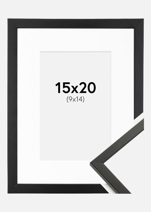 Ram med passepartou Rahmen Galant Schwarz 15x20 cm - Passepartout Weiß 10x15 cm