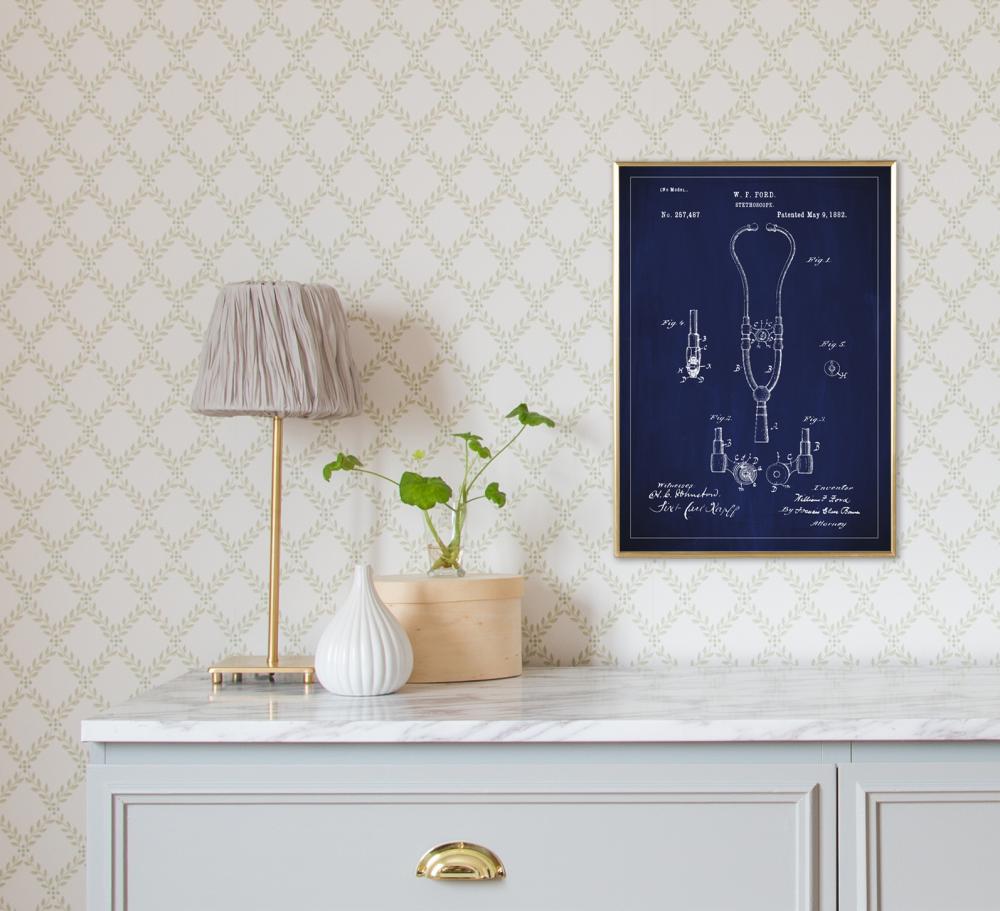 Bildverkstad Patentzeichnung - Stethoskop - Blau