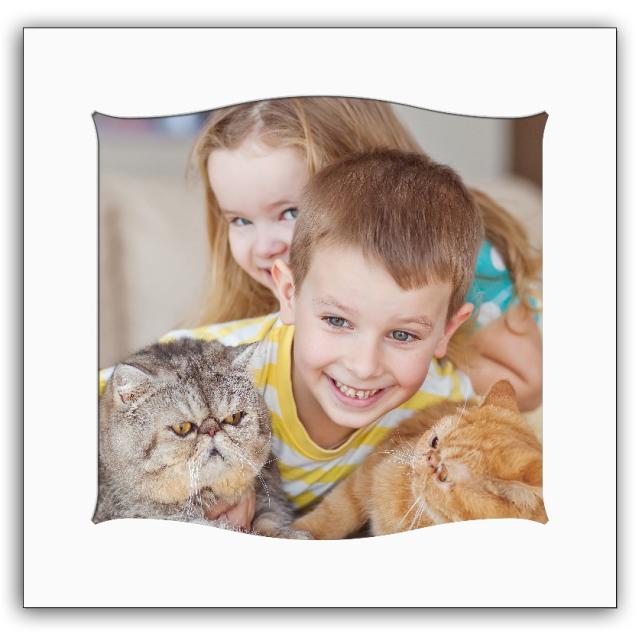 Egen tillverkning - Passepartouter Passepartout Weiß Gewellt 40x40 cm (29x29)