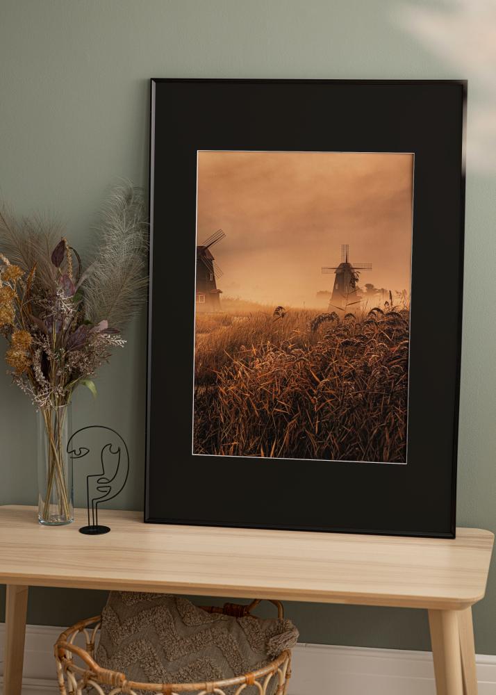 Ram med passepartou Rahmen Desire Schwarz 40x50 cm - Passepartout Schwarz 27x35 cm