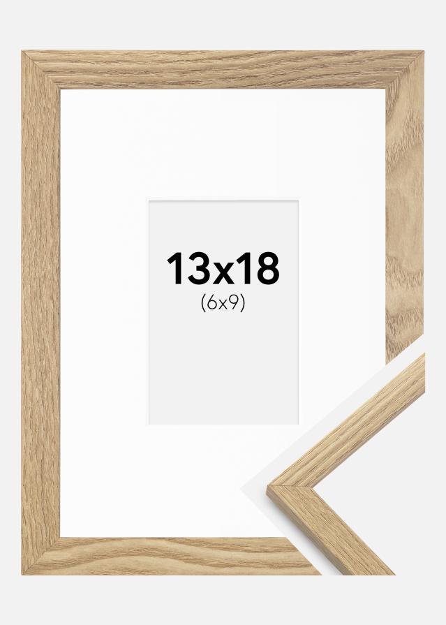 Ram med passepartou Rahmen Trendy Eiche 13x18 cm - Passepartout Weiß 7x10 cm