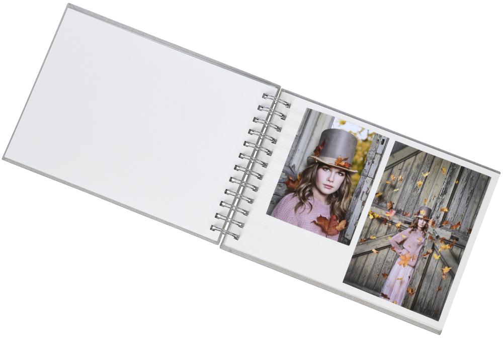 Focus Base Line Canvas Wire-O Blau 23x17 cm (40 weiße Seiten / 20 Blatt)