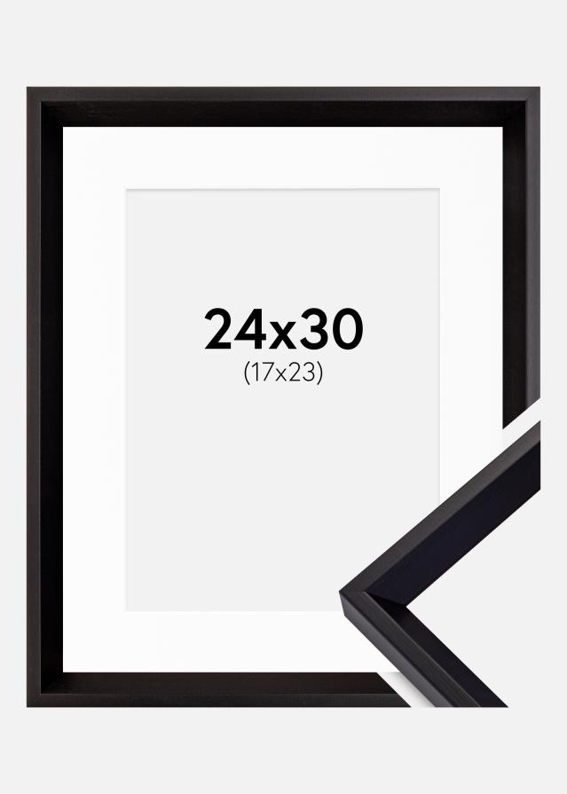 Ram med passepartou Rahmen Globe Schwarz 24x30 cm - Passepartout Weiß 18x24 cm
