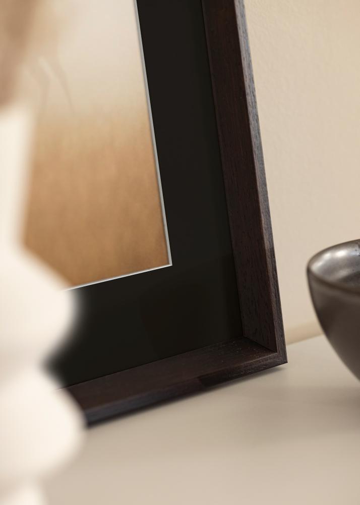 Ram med passepartou Rahmen Globe Espresso 40x50 cm - Passepartout Schwarz 29,7x42 cm