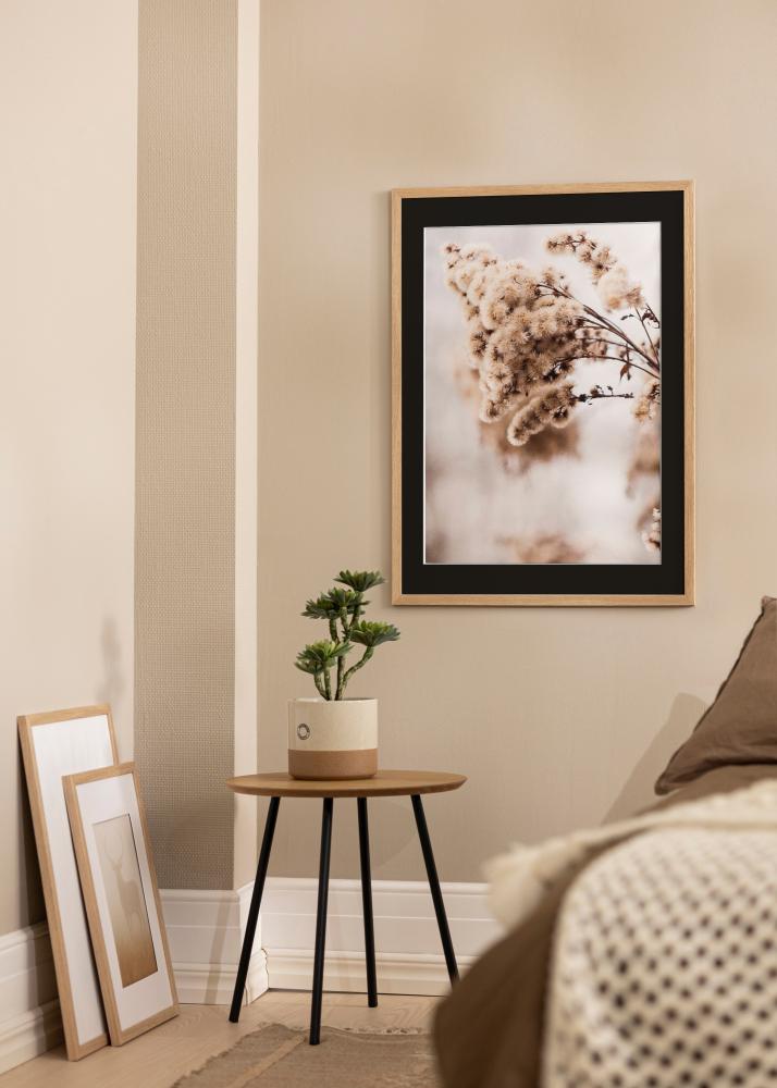 Ram med passepartou Bilderrahmen Stilren Eiche 20x30 cm - Passepartout Schwarz 15x21 cm