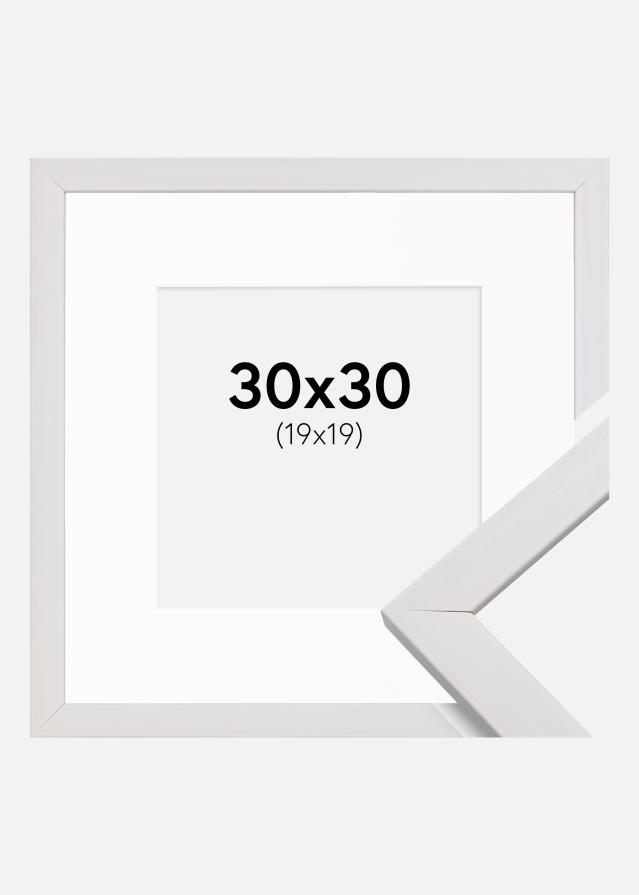 Ram med passepartou Rahmen Stilren Weiß 30x30 cm - Passepartout Weiß 20x20 cm