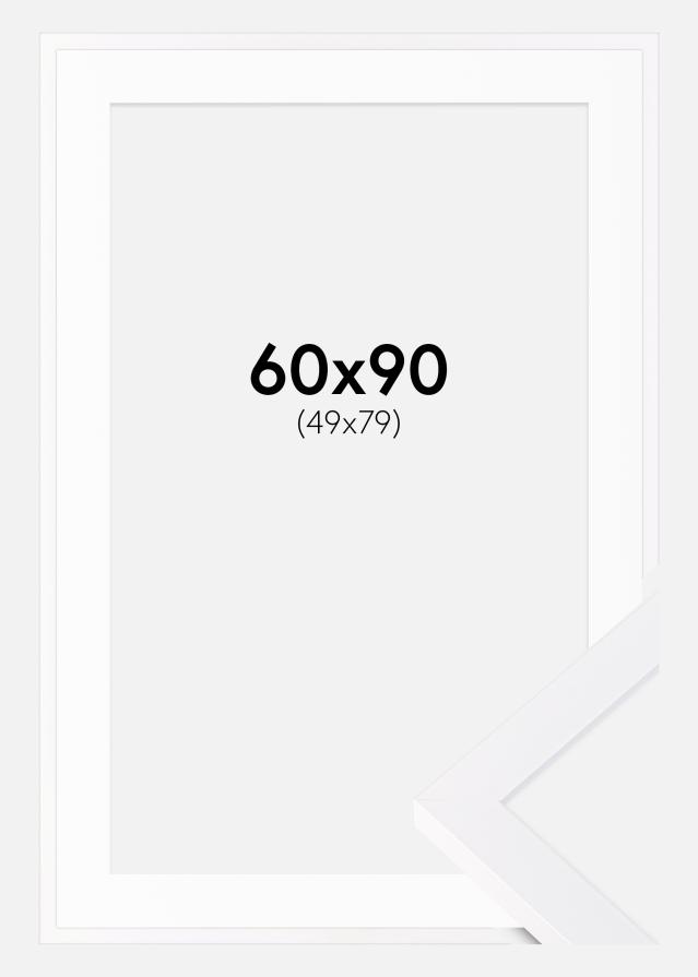 Ram med passepartou Rahmen Selection Weiß 60x90 cm - Passepartout Weiß 50x80 cm